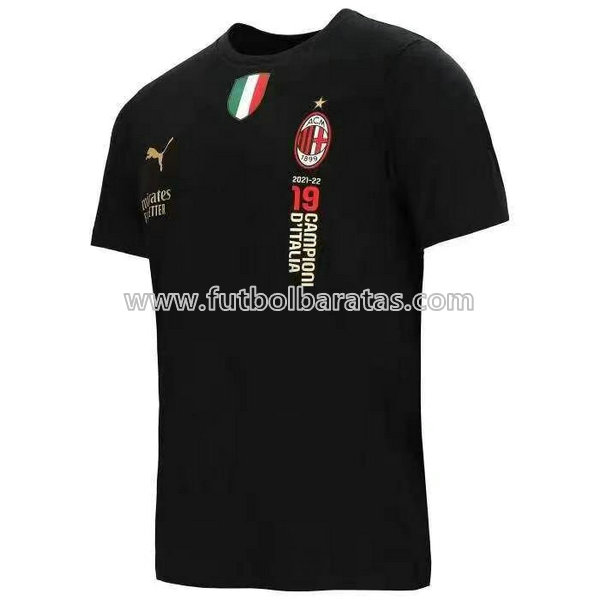 Camisetas ac milan campeón 2022-2023 negro